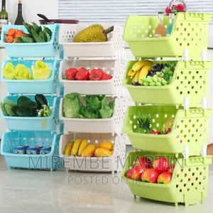 4-tier Plastic Bathroom/Kitchen Storageorganizer Rack Holder