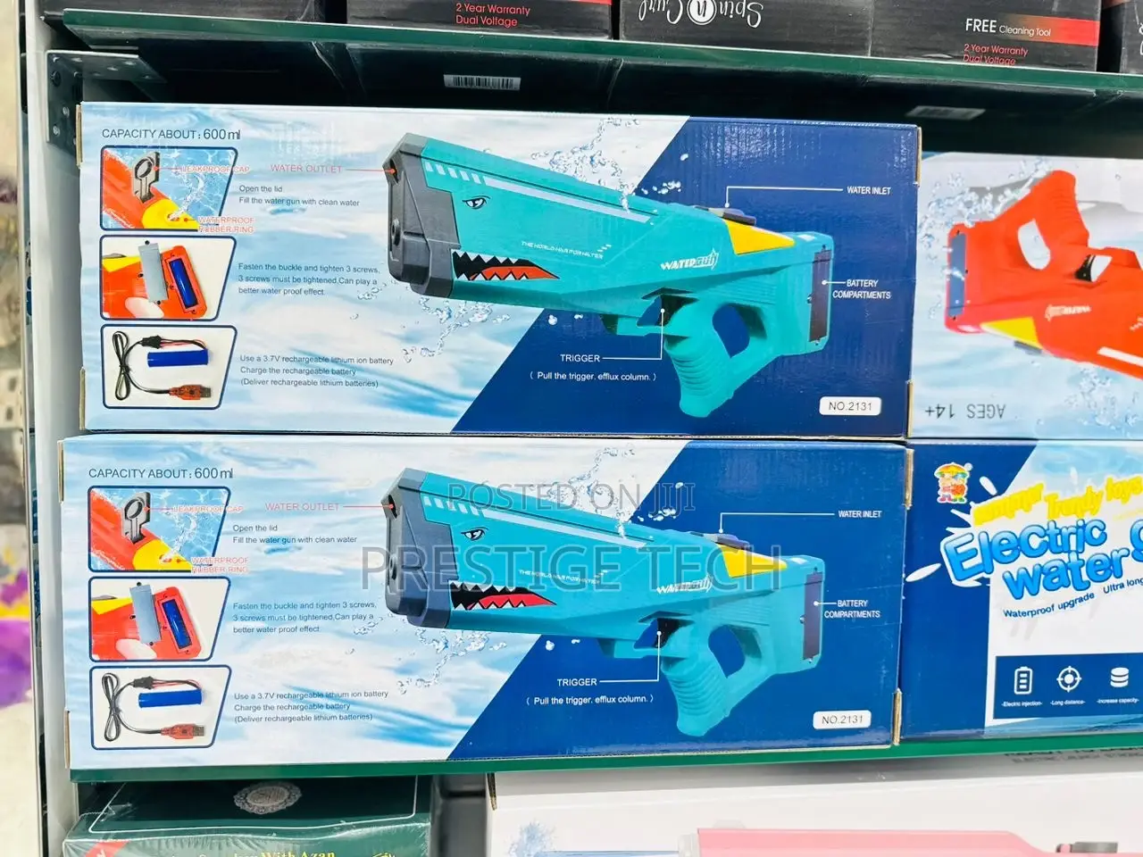 Kids Electric Water Gun (Shark Water Blaster Toy 32ft Spray)