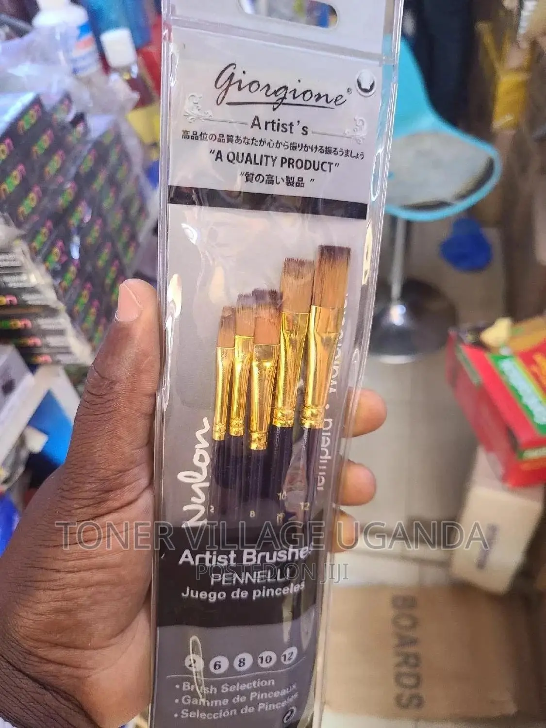Giorgione Flat Quality Art Brushes Pennelli 5pcs Filbert Set