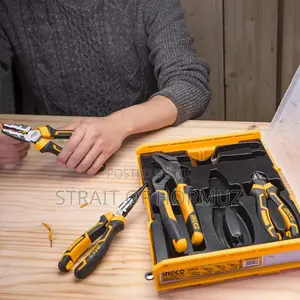 INGCO 4 PCS High Leverage Pliers Set, 8" Long Nose Pliers