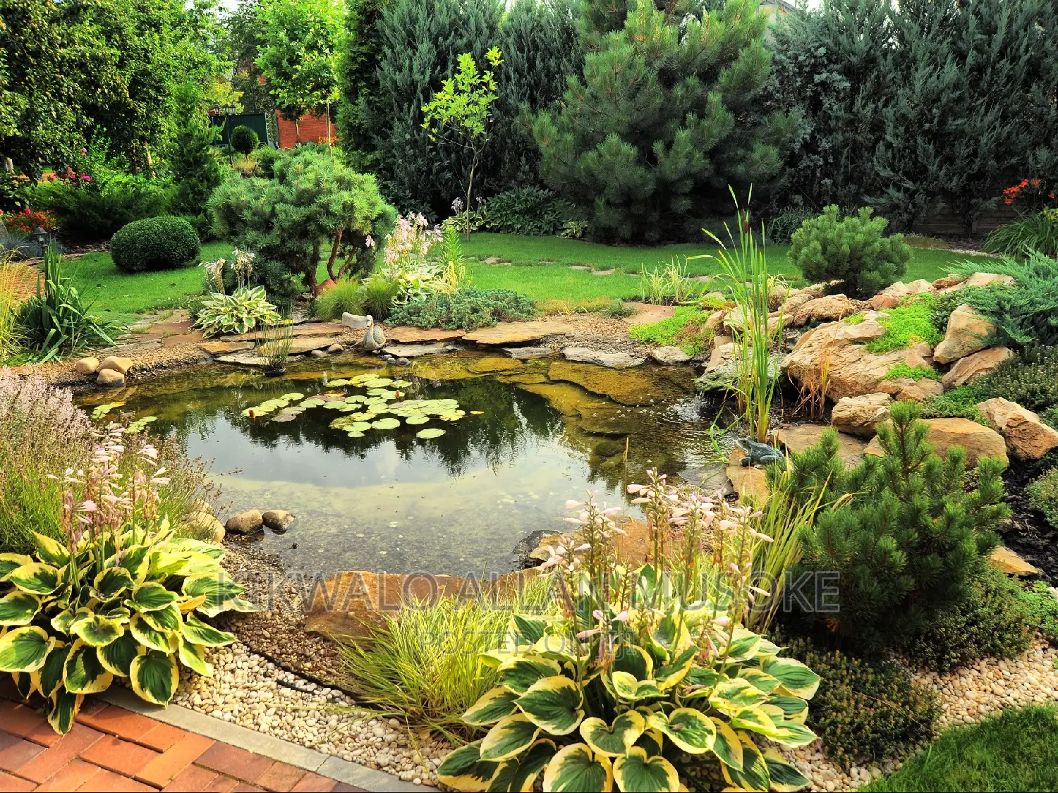 Waterfall, Fountain, Antique Bolders, Rock Garden Services.