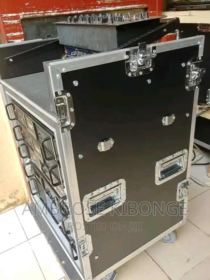 Medium Size Flight Case PA/DJ Rack + Top Dj Mixer Work Table