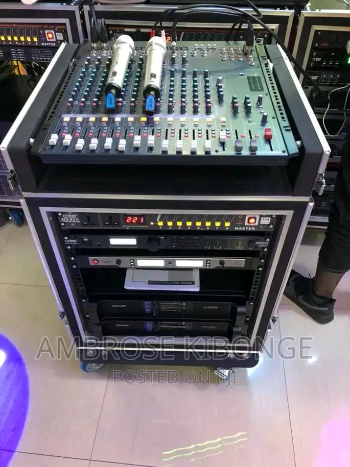 Medium Size Flight Case PA/DJ Rack + Top Dj Mixer Work Table
