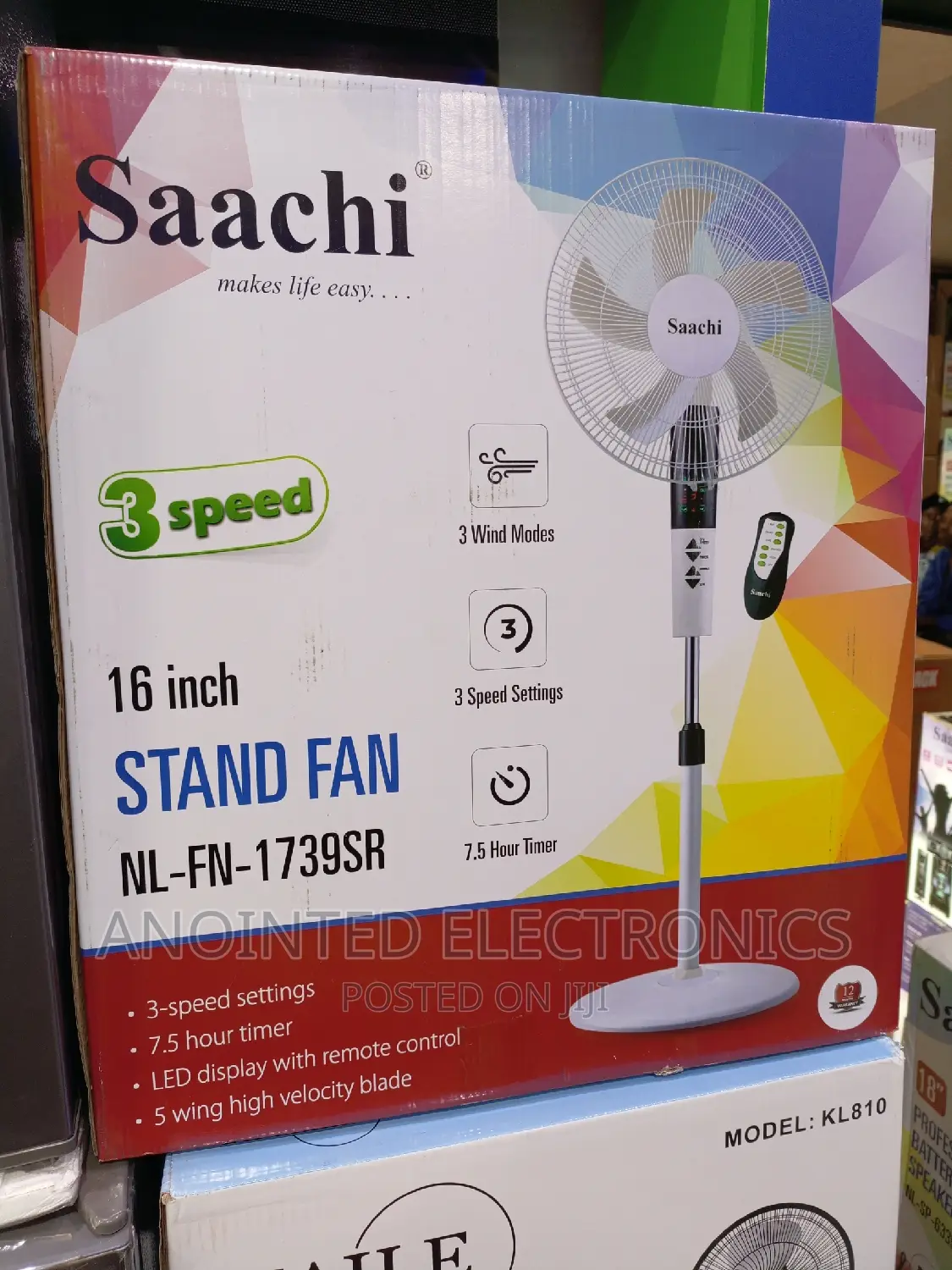 Sachi Stand Fans With a Remote