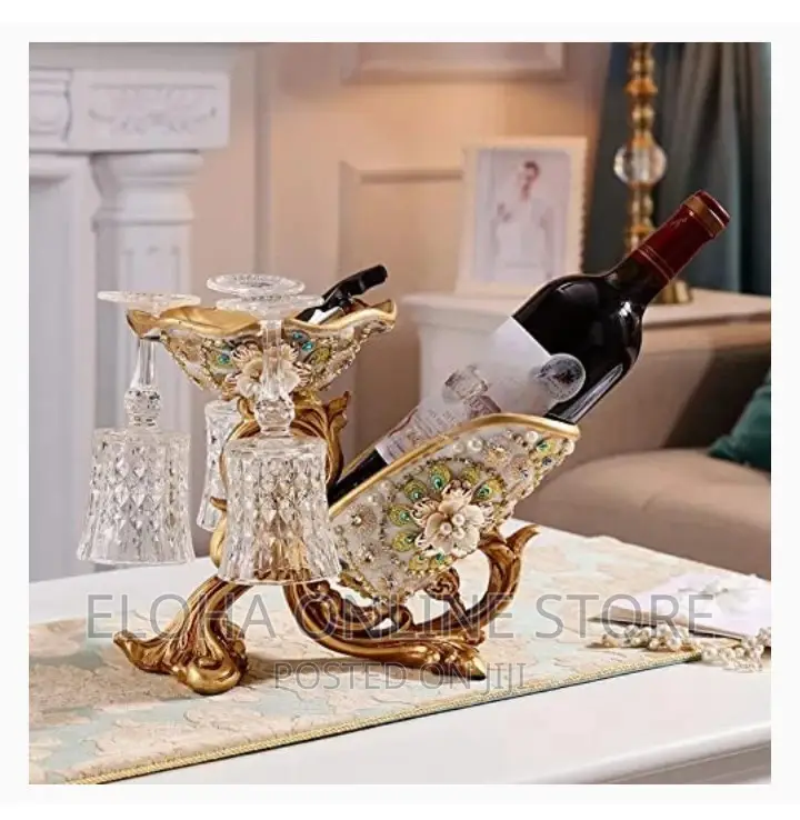 Classy Wine Bottle and Glasses Holder