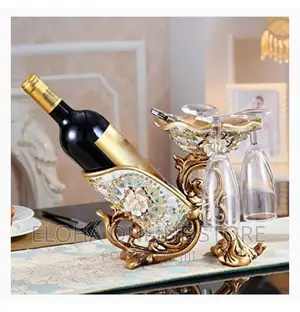 Classy Wine Bottle and Glasses Holder
