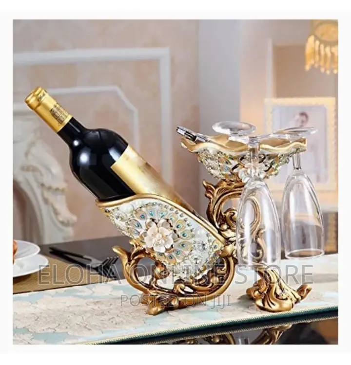 Classy Wine Bottle and Glasses Holder