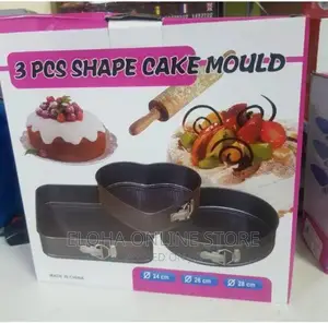 3 PCS Heart Shape Baking Pan Moulds