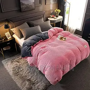 Photo - Pink Coral Velvet Duvet/ Bedcover Set