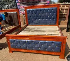Leather Bed / 5by6 Bed / Wooden Bed/ Furniture/ Luxury Bed