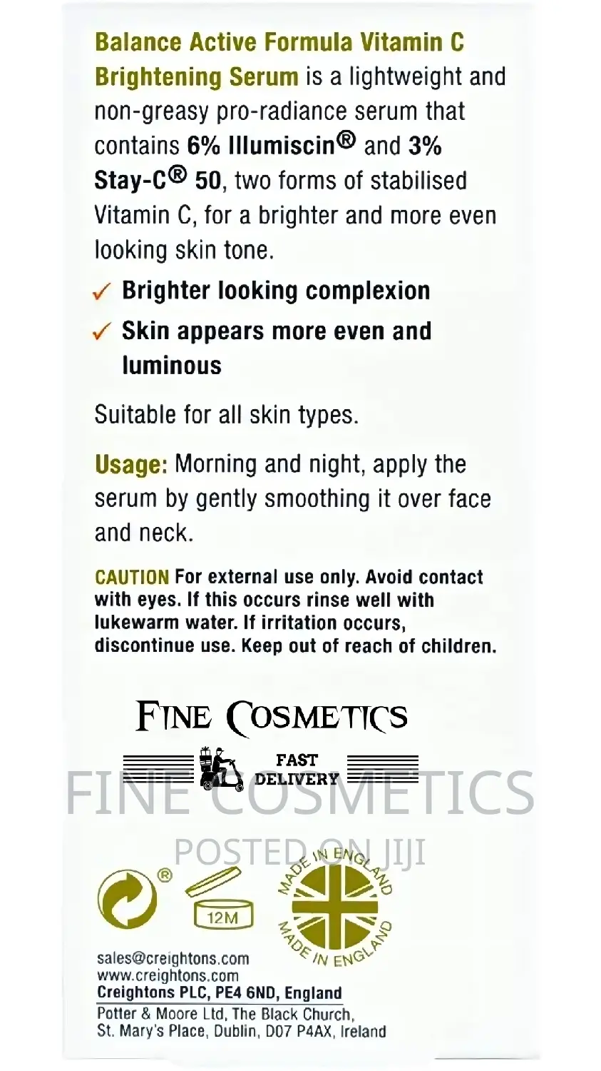 BALANCE Vitamin C Glow and Radiance Brightening Serum 30ml