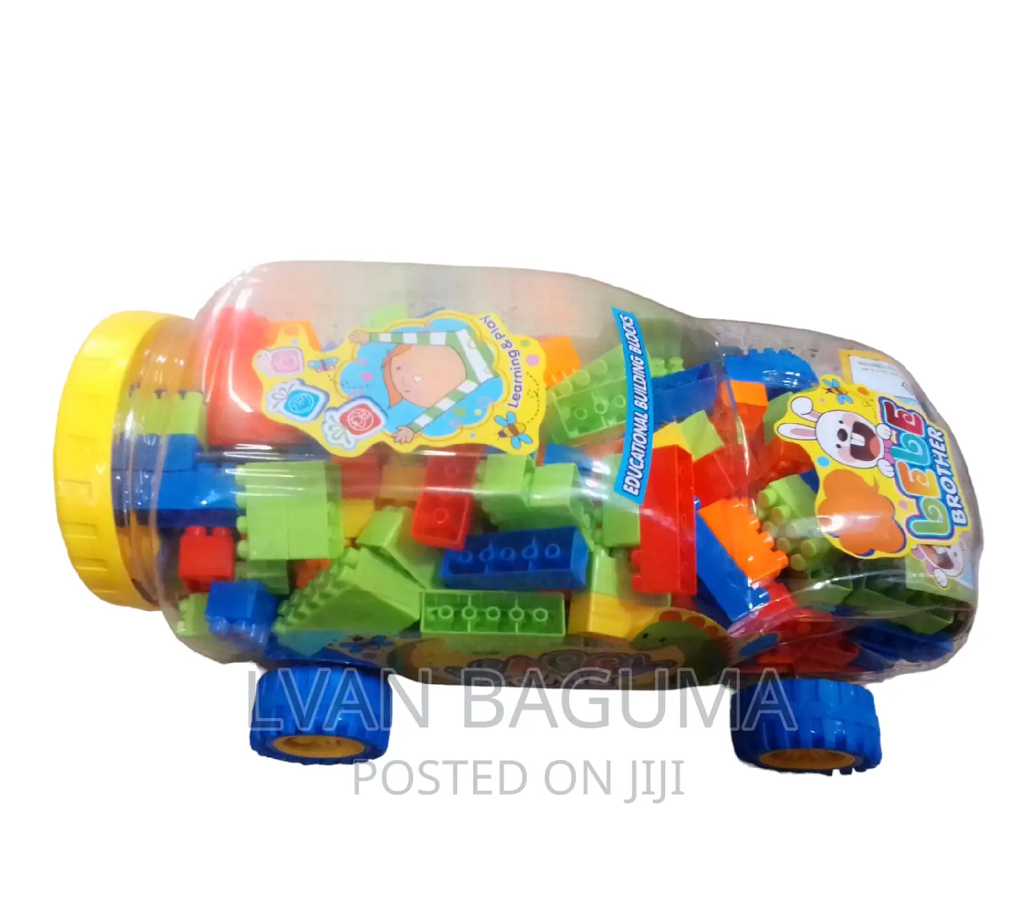 Transparent Car Toy With Building Blocks Inside