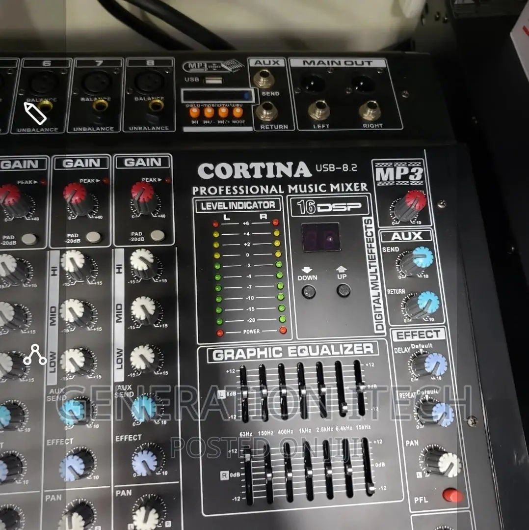 Cortina Amp Mixer 8 Channel With USB for Music Play