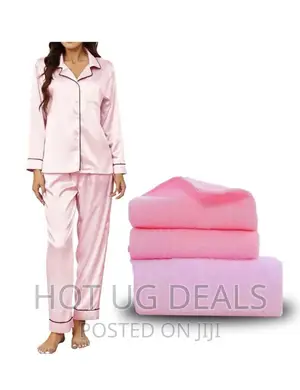 Photo - Big Bath Towel, Face Towel, Hand Towel and Silk Pajamas