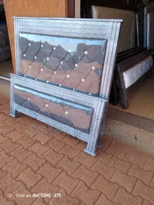 4by6 Gray Leather Bed H2