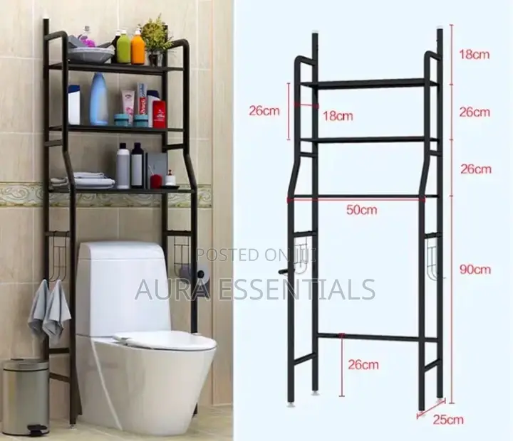 Metallic Toilet Rack Bathroom Organiser