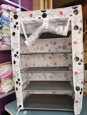 5 Layer Single Door Portable Shoe Rack With Cover
