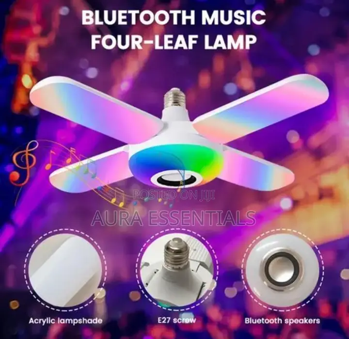 Bluetooth 4 Leaf Music Light Bulb