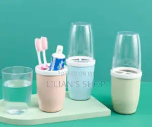 Portable Toothbrush Toothpaste Holder With Led Cover