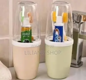 Portable Toothbrush Toothpaste Holder With Led Cover