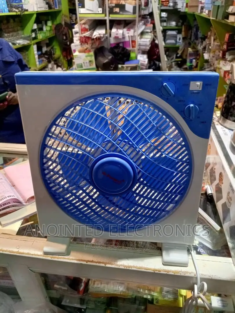 Box Table Fan Blue