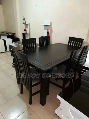6 Seater Dinning Table Set Black