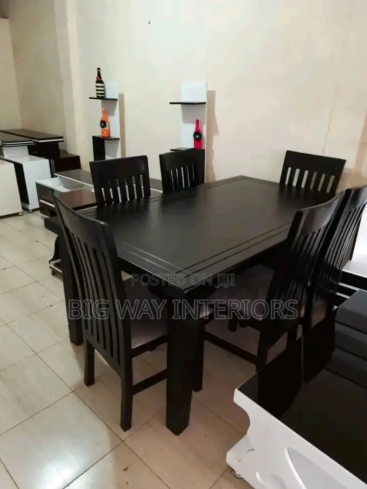 6 Seater Dinning Table Set Black