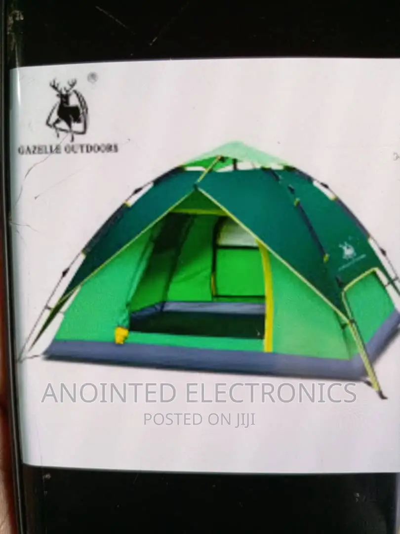 Camping Tent Green Automatic Four Person