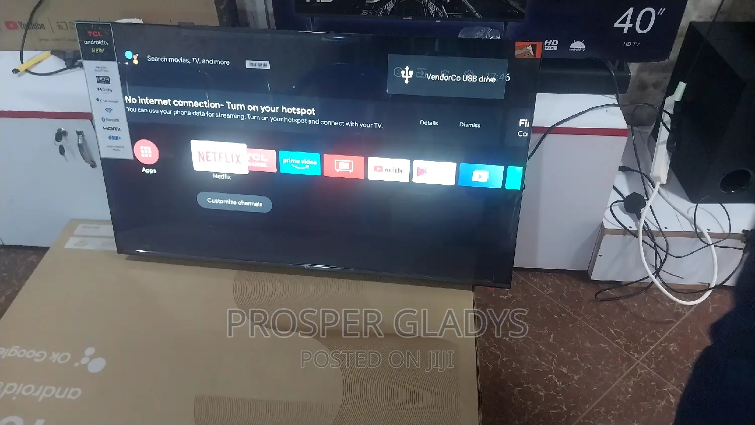 43 Inches Led TCL Smart Digital Flat Screen Flameless.