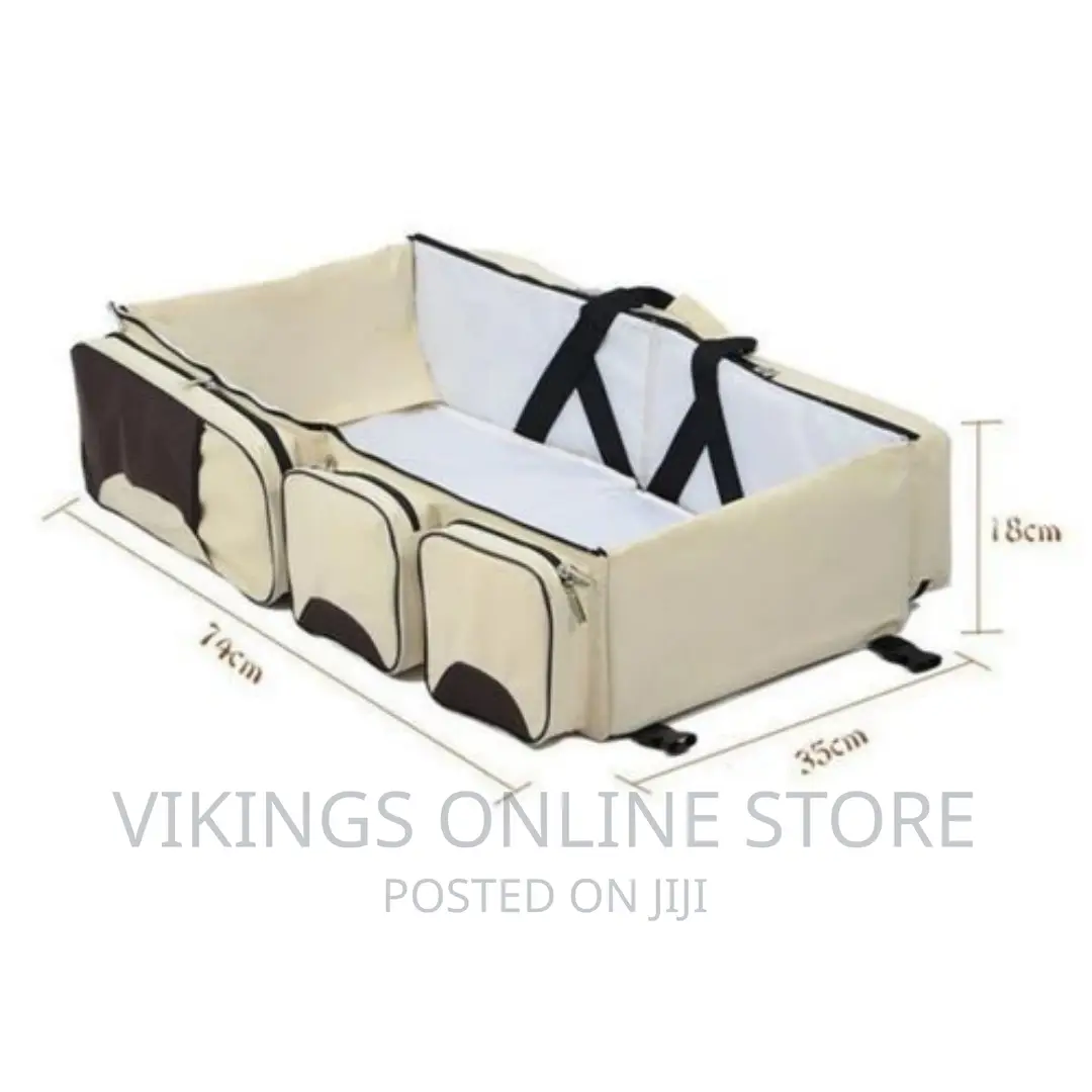 3 in 1 Travel Baby Bed Bag – Cream Brown