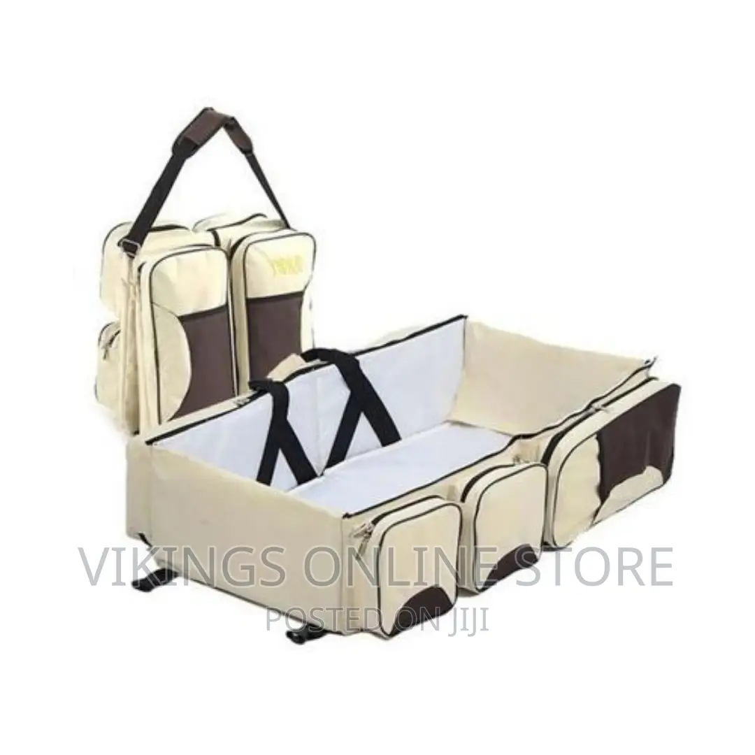 3 in 1 Travel Baby Bed Bag – Cream Brown