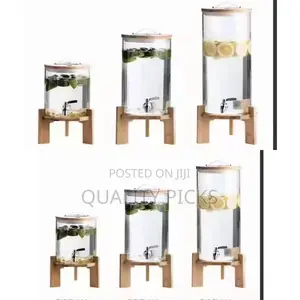 Wooden Base Glass Juice Dispenser