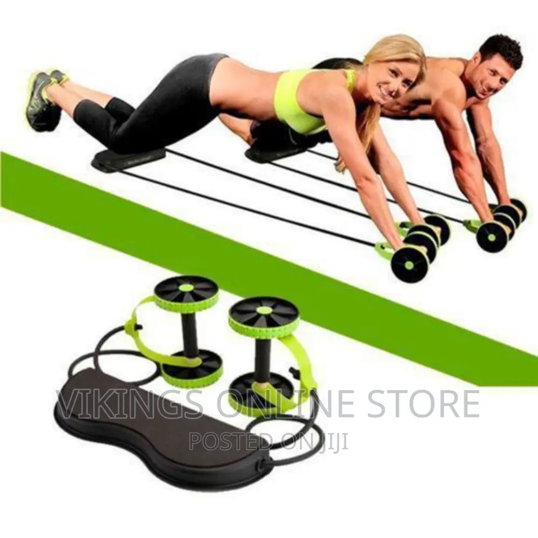Roller Coaster Muscle Trainer Wheel for Body-Green/Black