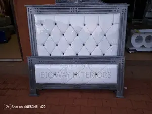 White Leather 4 by 6 Bed Available