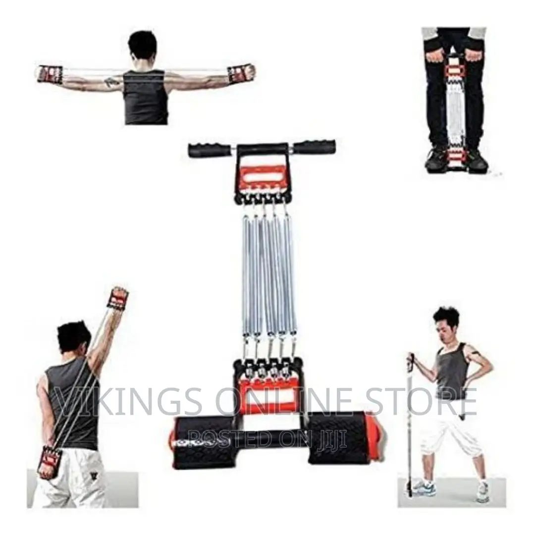 Chest Expander+Tummy Trimmer+Hand Grip 3in1 Equipment-Black