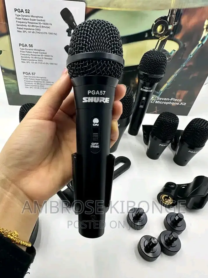 Clear Sound Shure PGA DMK-XLR Drum Kit 7 Pieces Microphones.