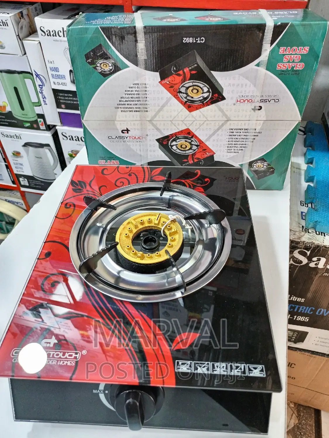 Gas Stove With Glass Top And One Burner