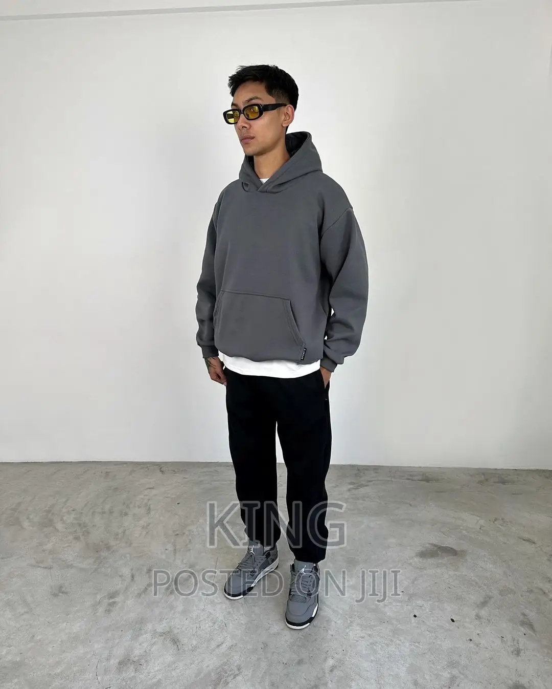 Hoodie Plain Grey