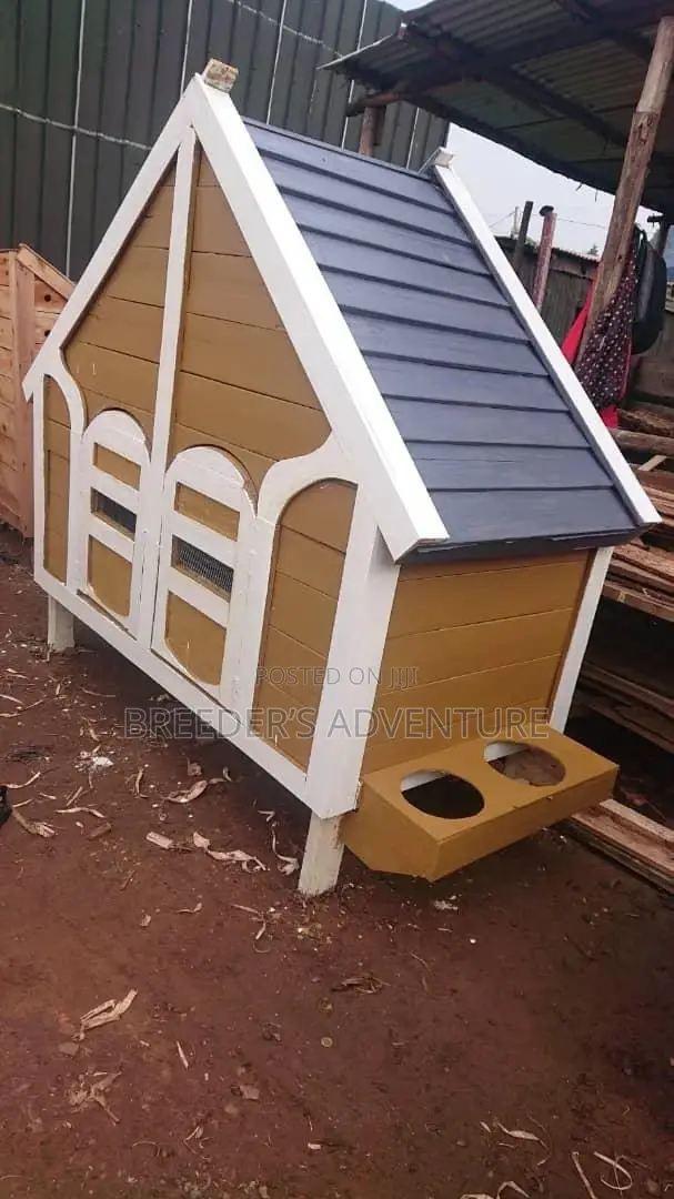 Double Wood Roofed Kennel