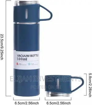 Aclix Steel Vacuum Flask Set With 3 Stainless Steel Cups