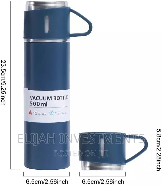 Aclix Steel Vacuum Flask Set With 3 Stainless Steel Cups