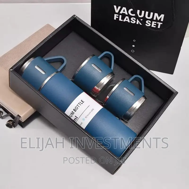 Aclix Steel Vacuum Flask Set With 3 Stainless Steel Cups