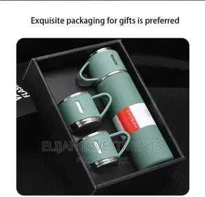 Aclix Steel Vacuum Flask Set With 3 Stainless Steel Cups