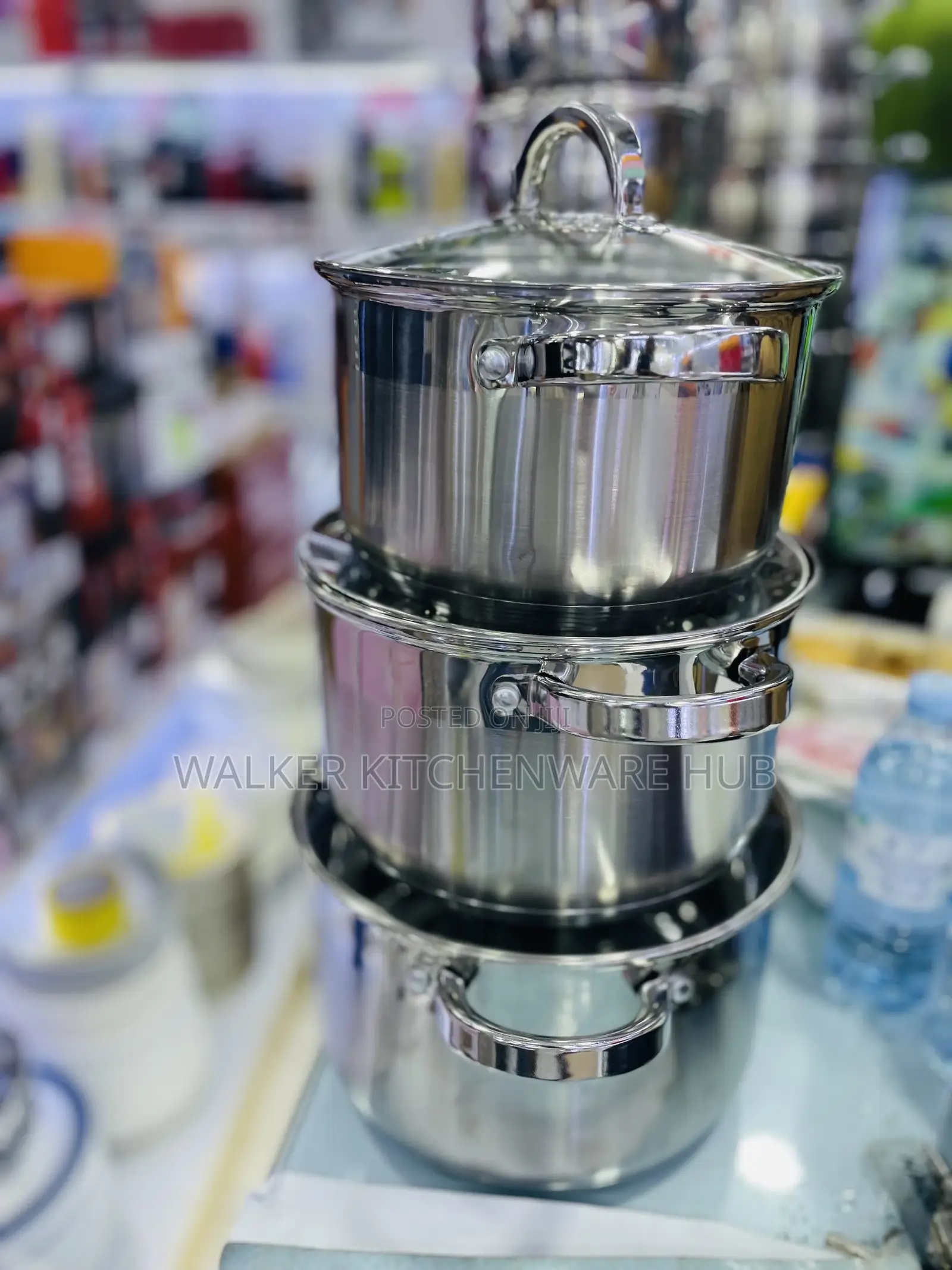 3pc Set of Stainless Steel Serving Cookware Dishes