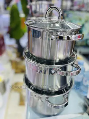 3pc Set of Stainless Steel Serving Cookware Dishes