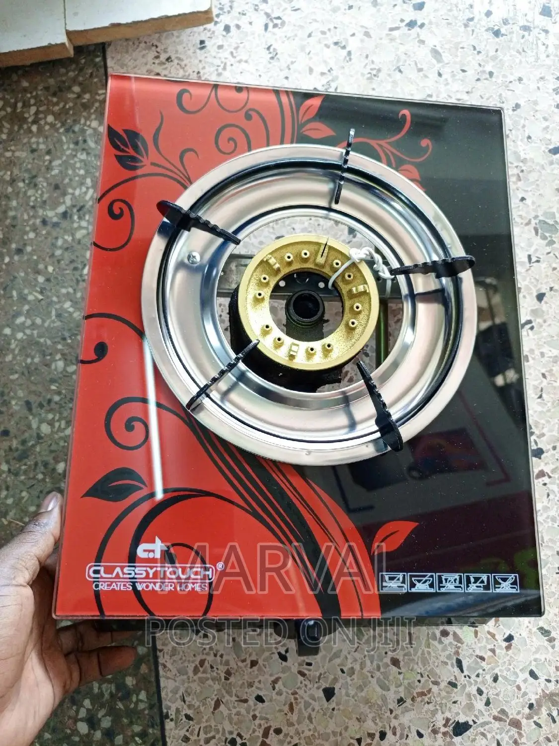 Gas Stove With Glass Top And One Burner