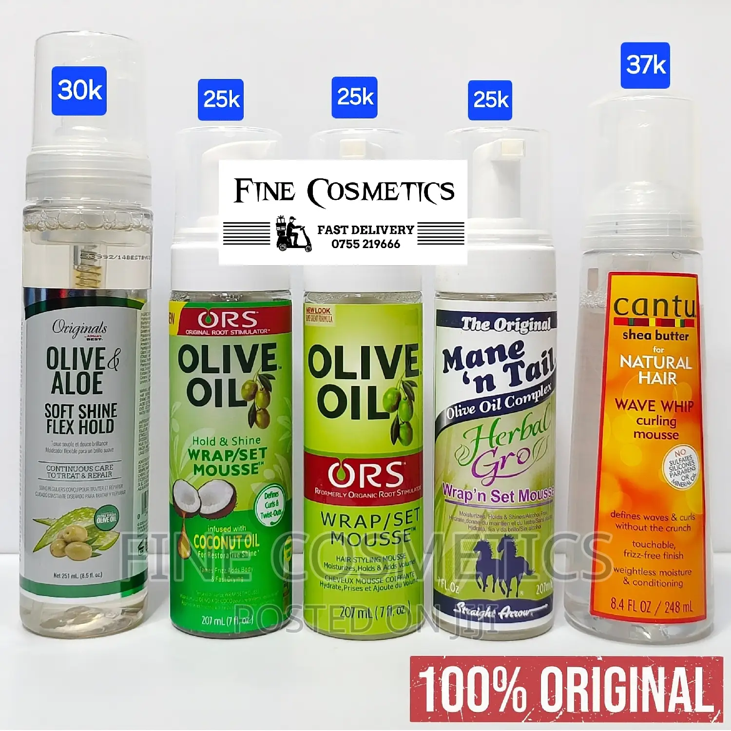 Olive Oil Foam Wrap Set Mousse Cantu Hold and Shine Mousse