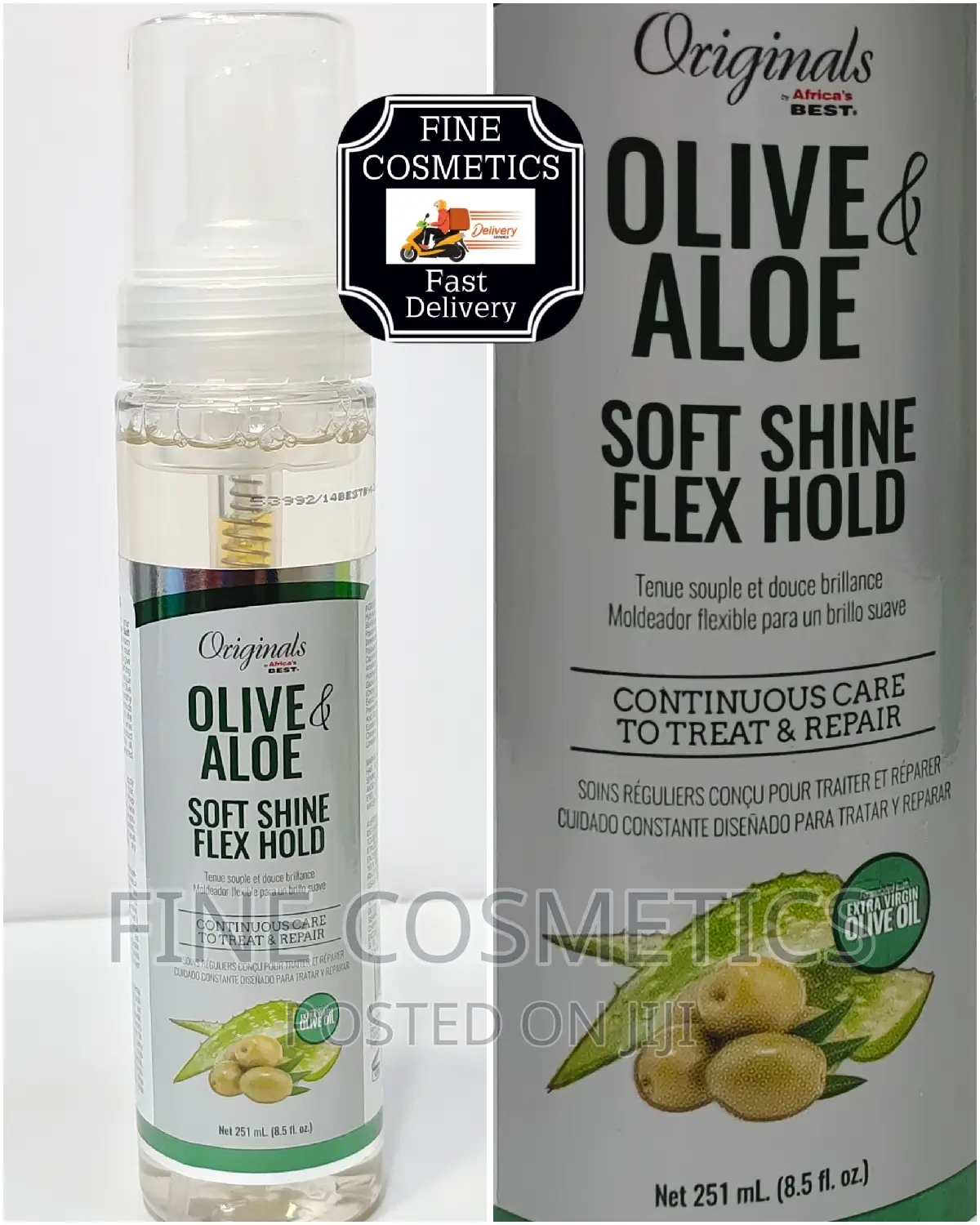 Olive Oil Foam Wrap Set Mousse Cantu Hold and Shine Mousse