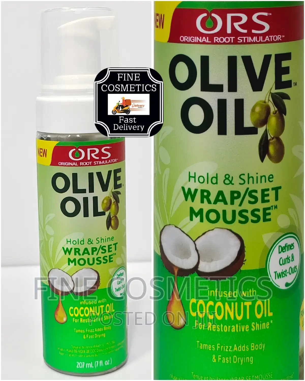 Olive Oil Foam Wrap Set Mousse Cantu Hold and Shine Mousse