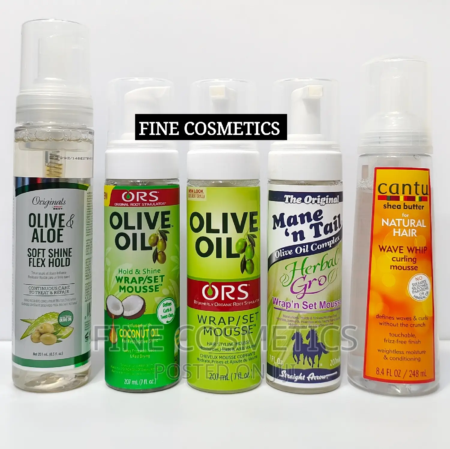 Olive Oil Foam Wrap Set Mousse Cantu Hold and Shine Mousse